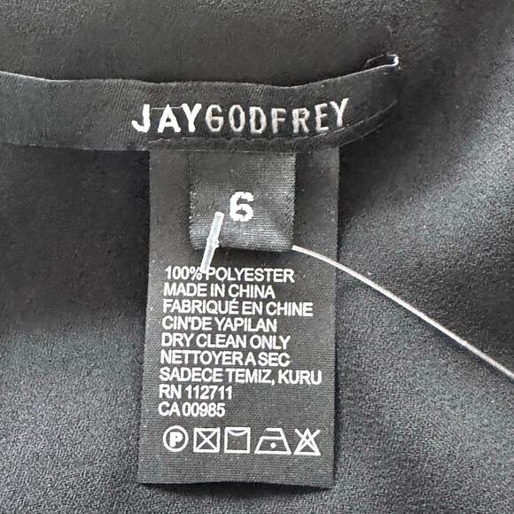 New Jay Godfrey Black Gold Metallic Polka Dot Romper Long Bell Sleeve Sz 6 - Picture 8 of 13